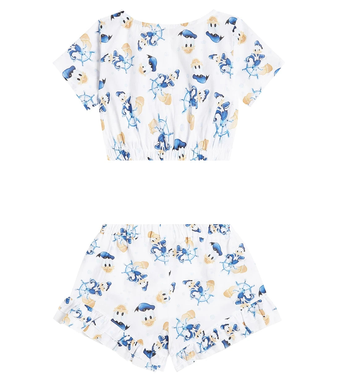 Monnalisa - Printed cotton top and shorts set