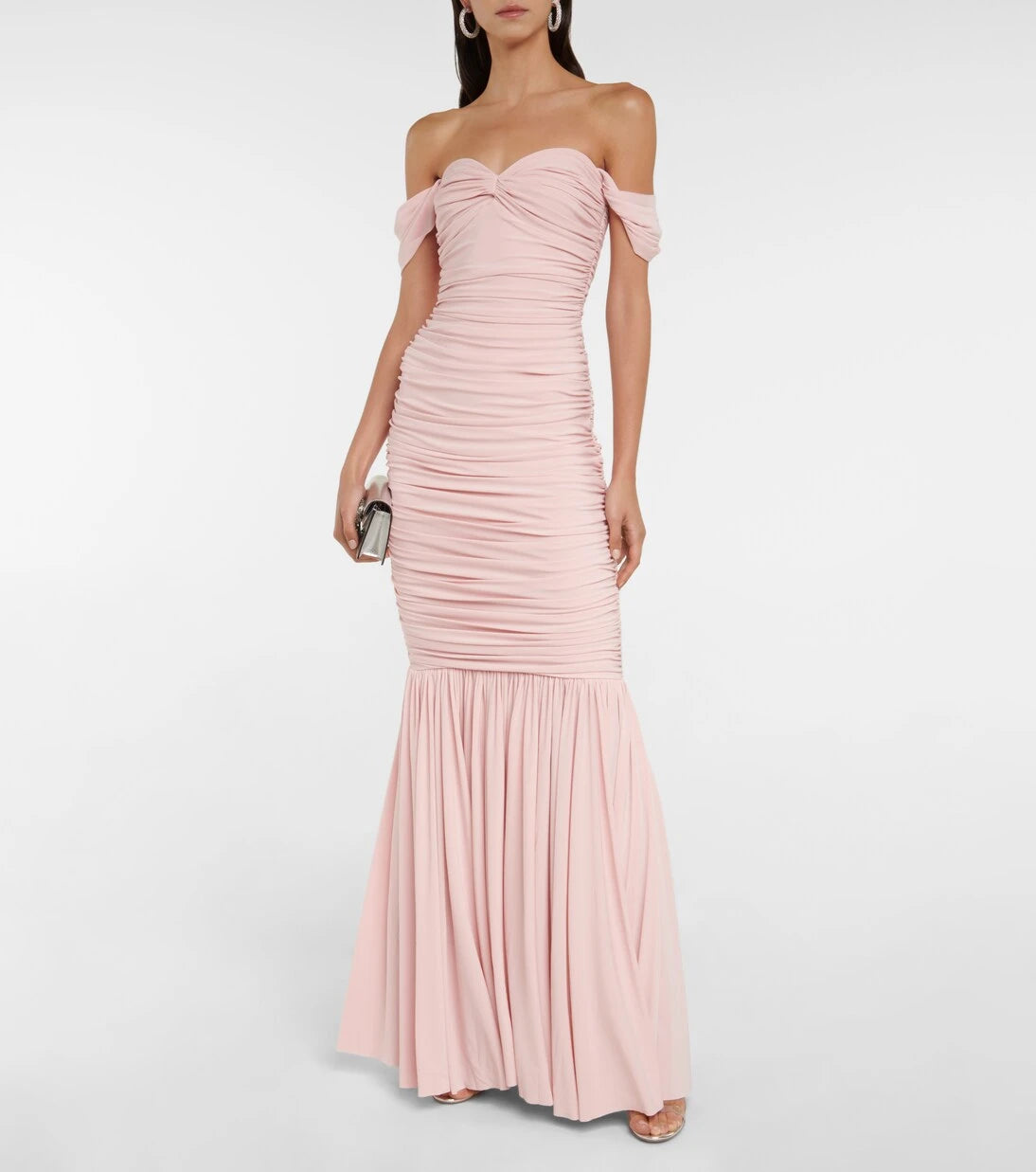 Norma Kamali - Diana ruched off-shoulder maxi dress