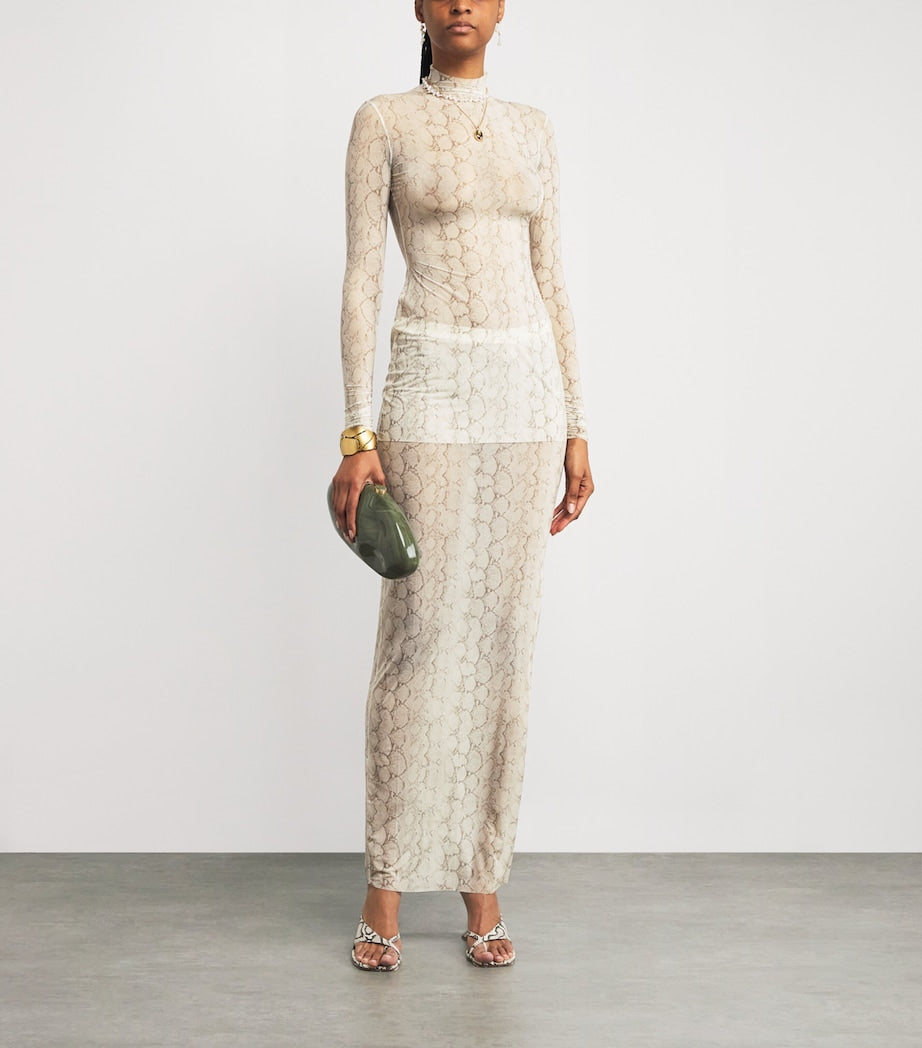 Skims Multi Milky Sheer Maxi Skirt