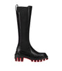 Christian Louboutin Red Marchacroche Dune Leather Knee-High Boots
