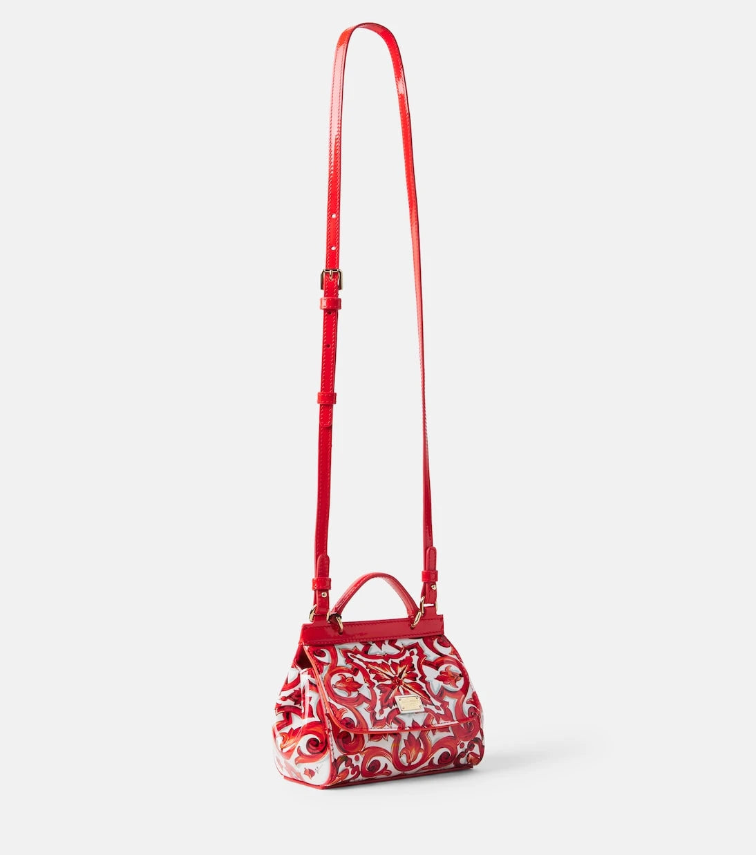 Dolce&Gabbana Kids - Sicily printed leather shoulder bag