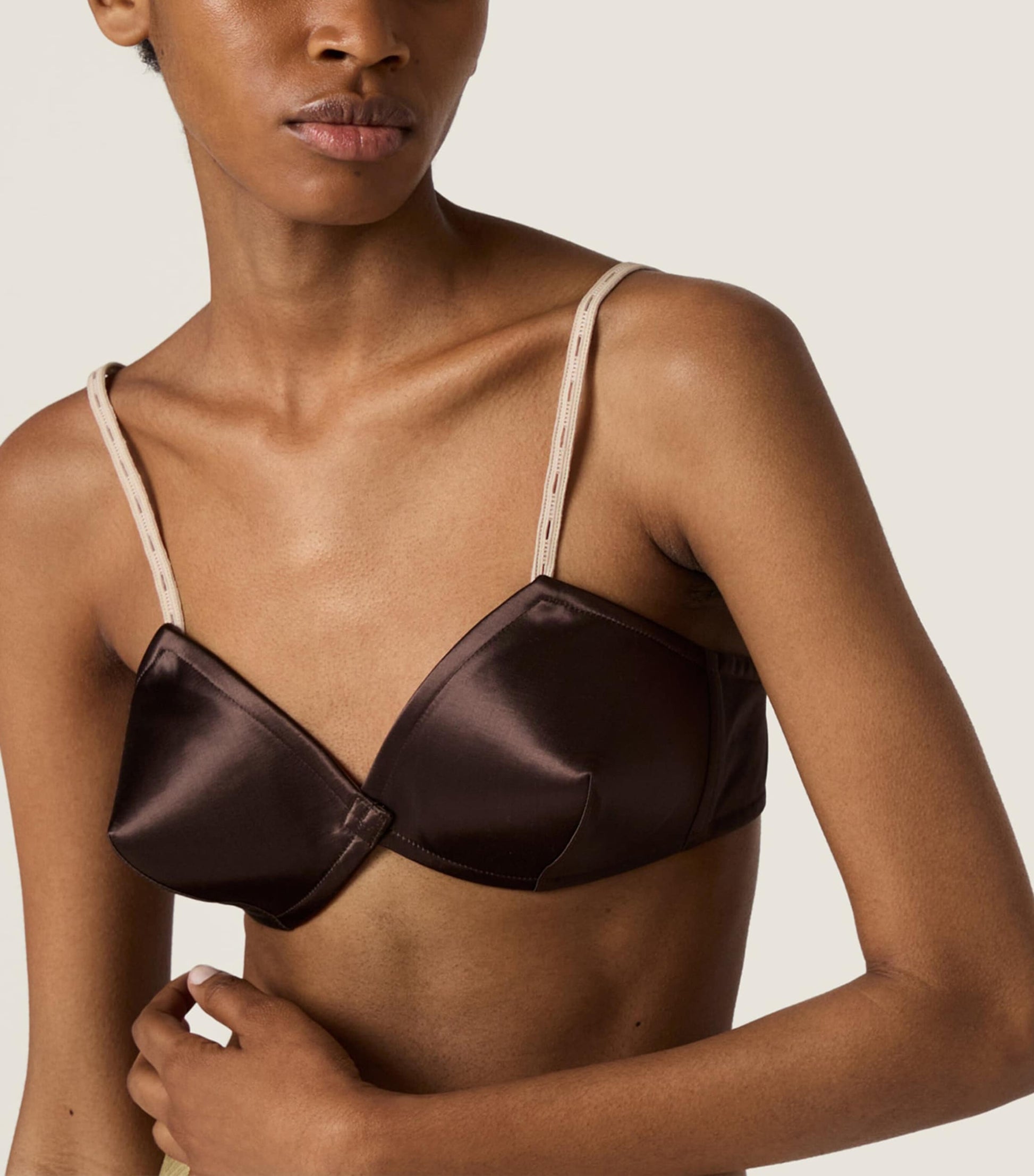Brown Satin Bra
