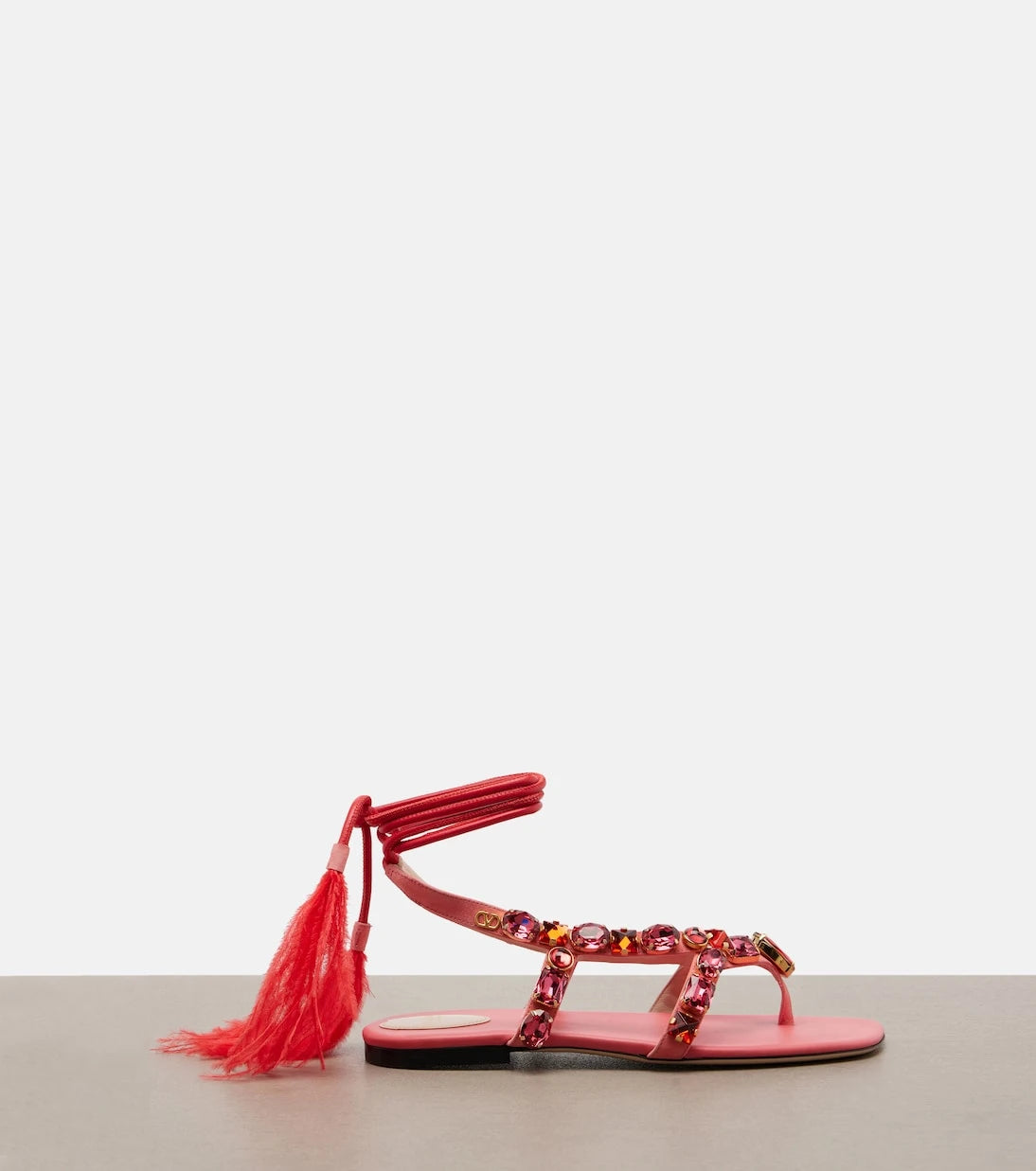 Valentino Garavani - Embellished suede thong sandals