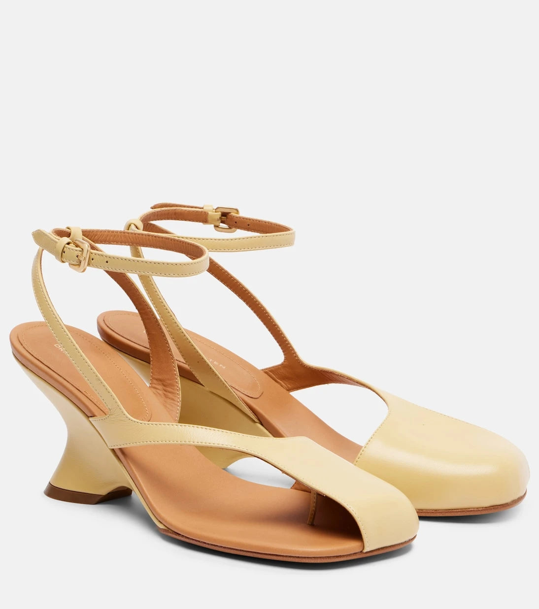 Dries Van Noten - 75 leather wedge sandals