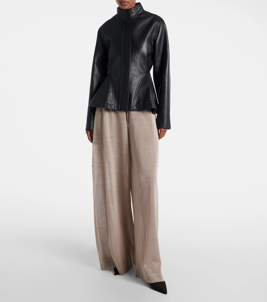 Alaïa - Peplum leather jacket