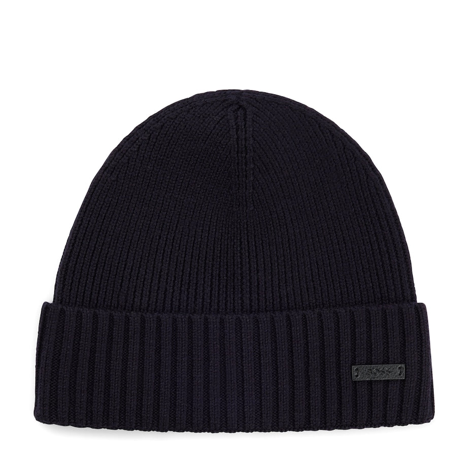 Virgin Wool Logo-Badge Beanie