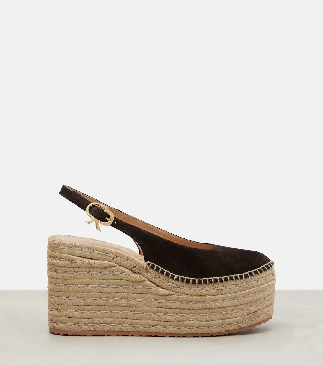 Gianvito Rossi - Suede slingback espadrille wedges
