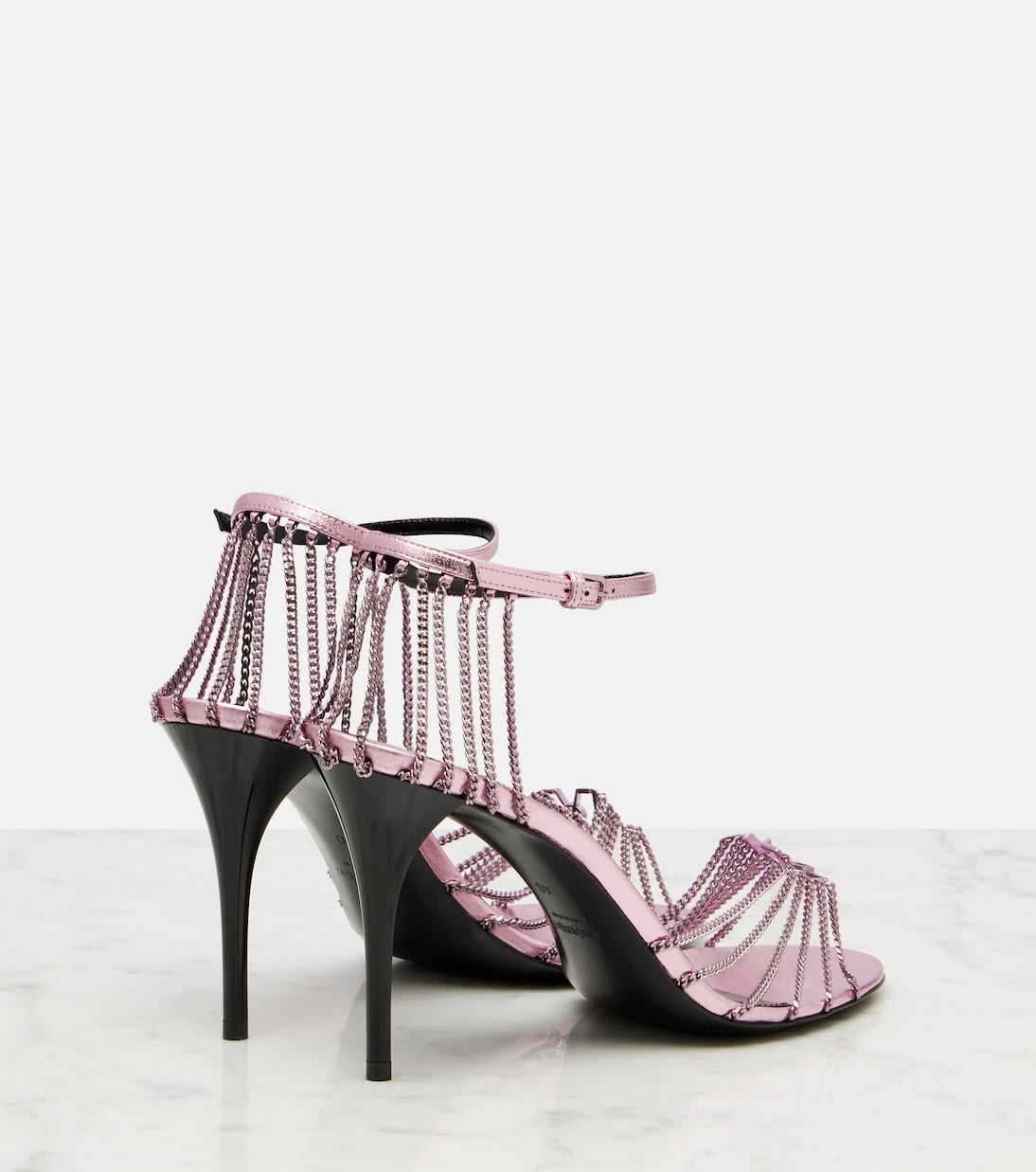 Saint Laurent - Babylone 90 leather-trimmed sandals