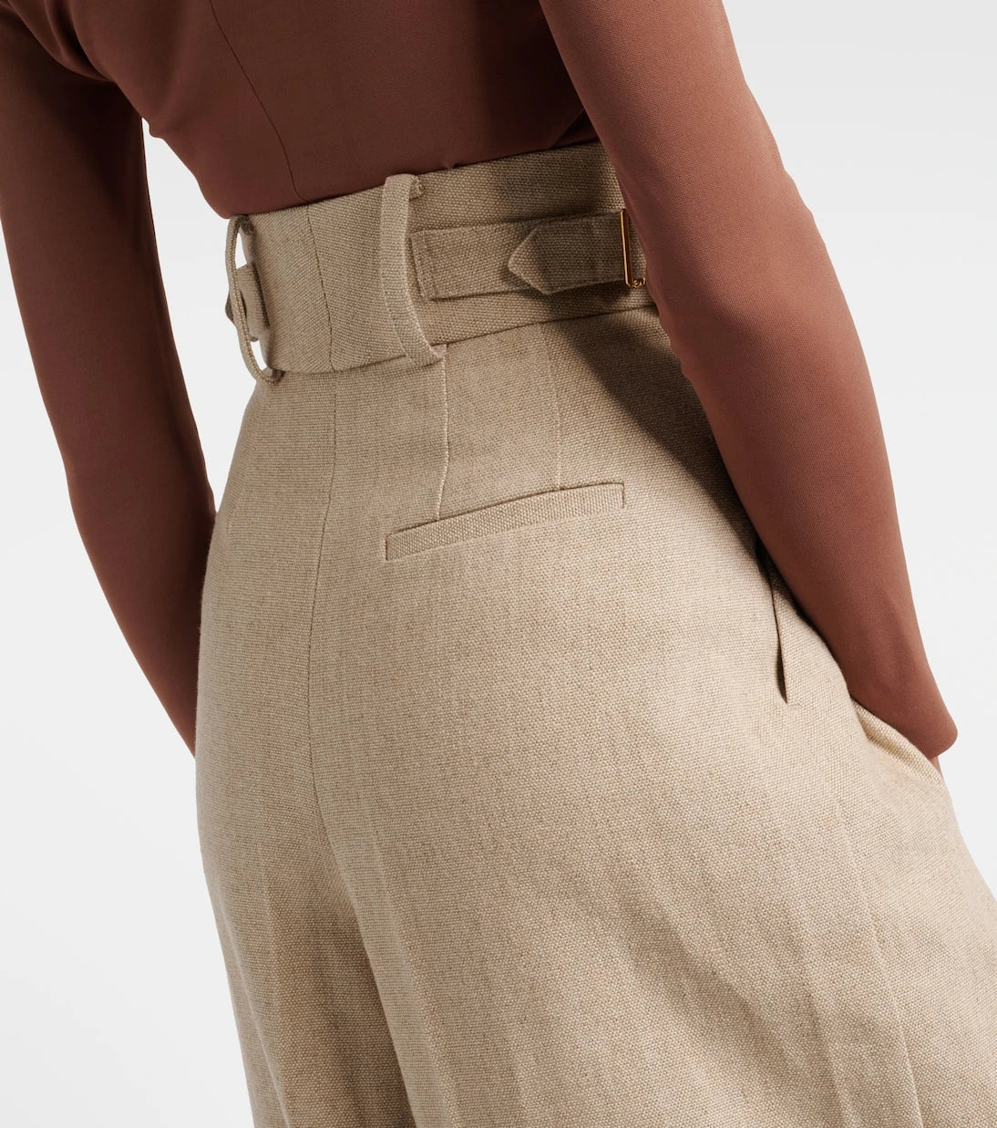 Elie Saab - Linen and cotton canvas wide-leg pants