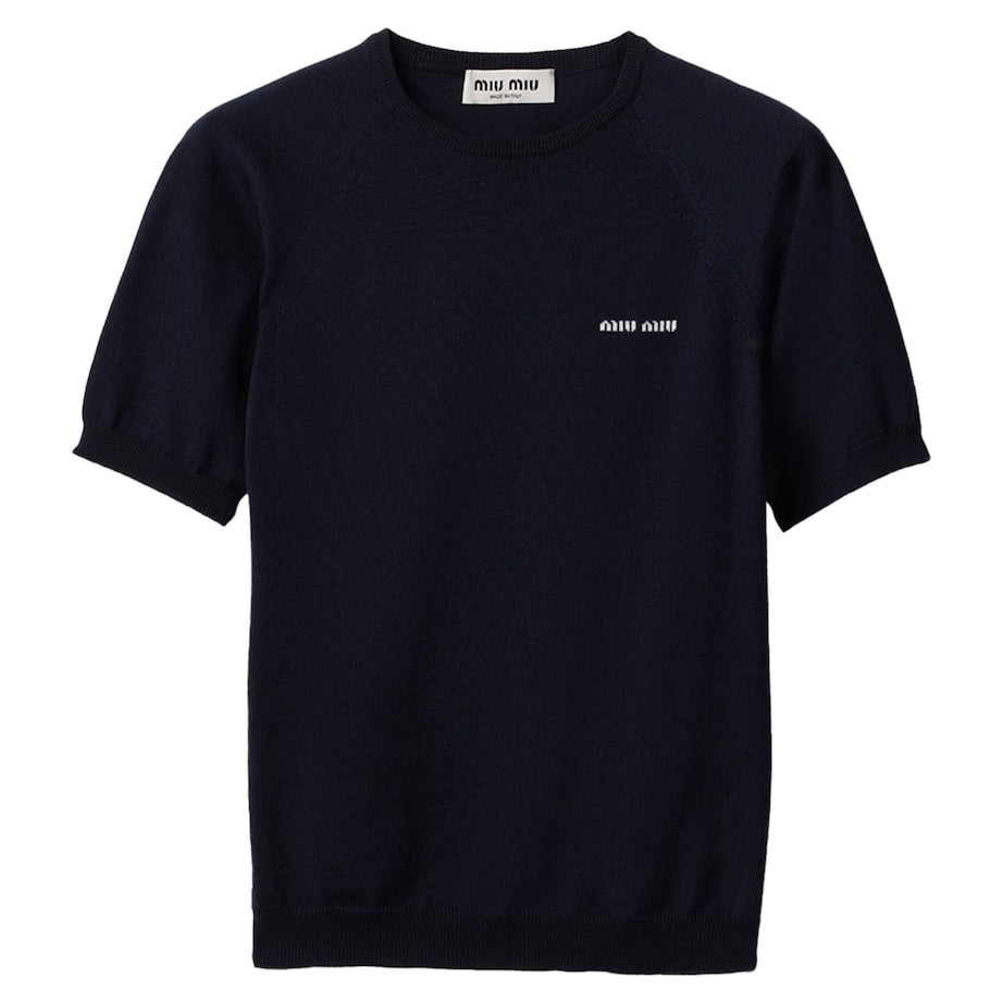 Blue Fleece Wool Logo Sweater