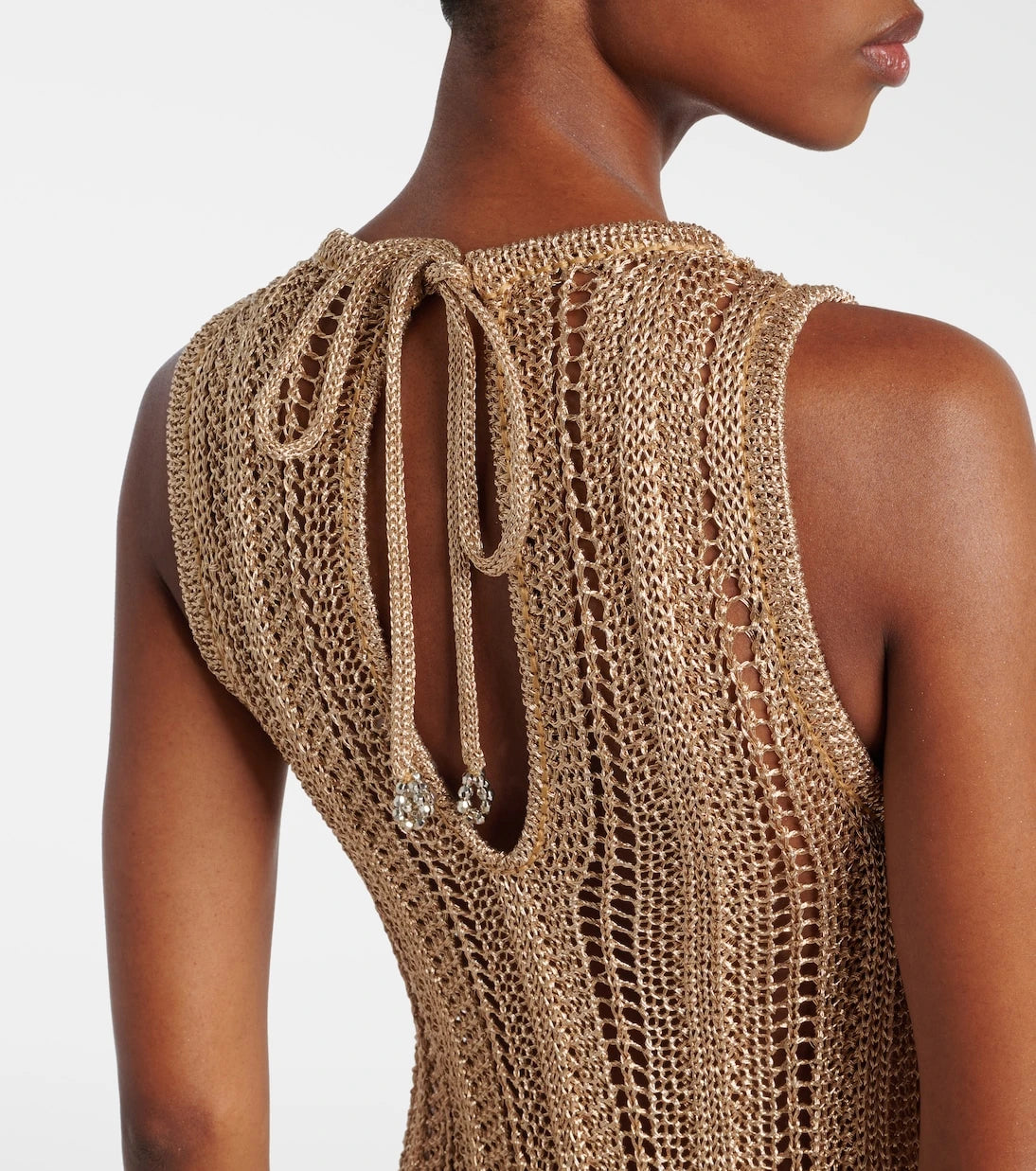 Rabanne - Crochet embellished midi dress