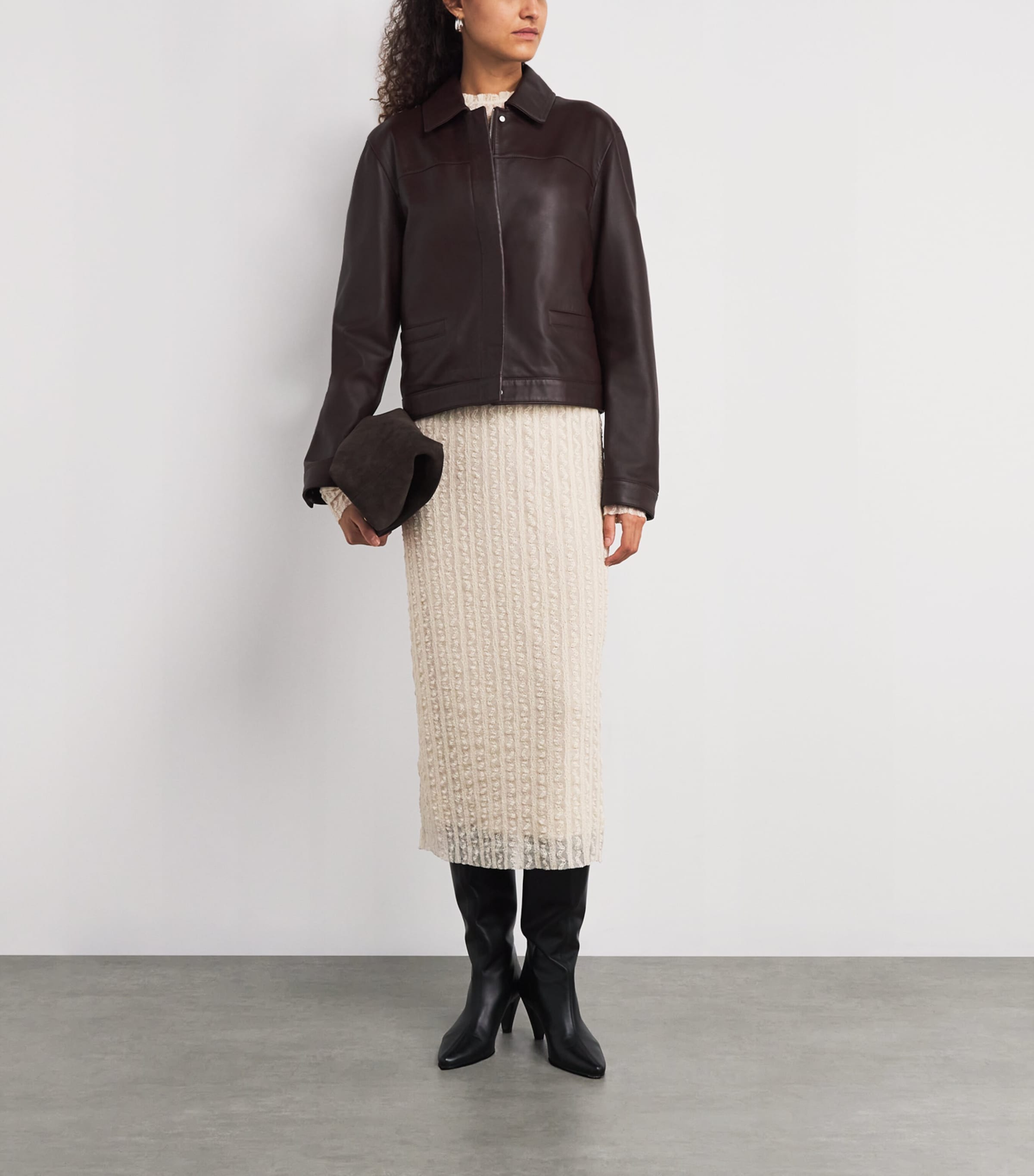 MAX&Co. White Lace Midi Skirt