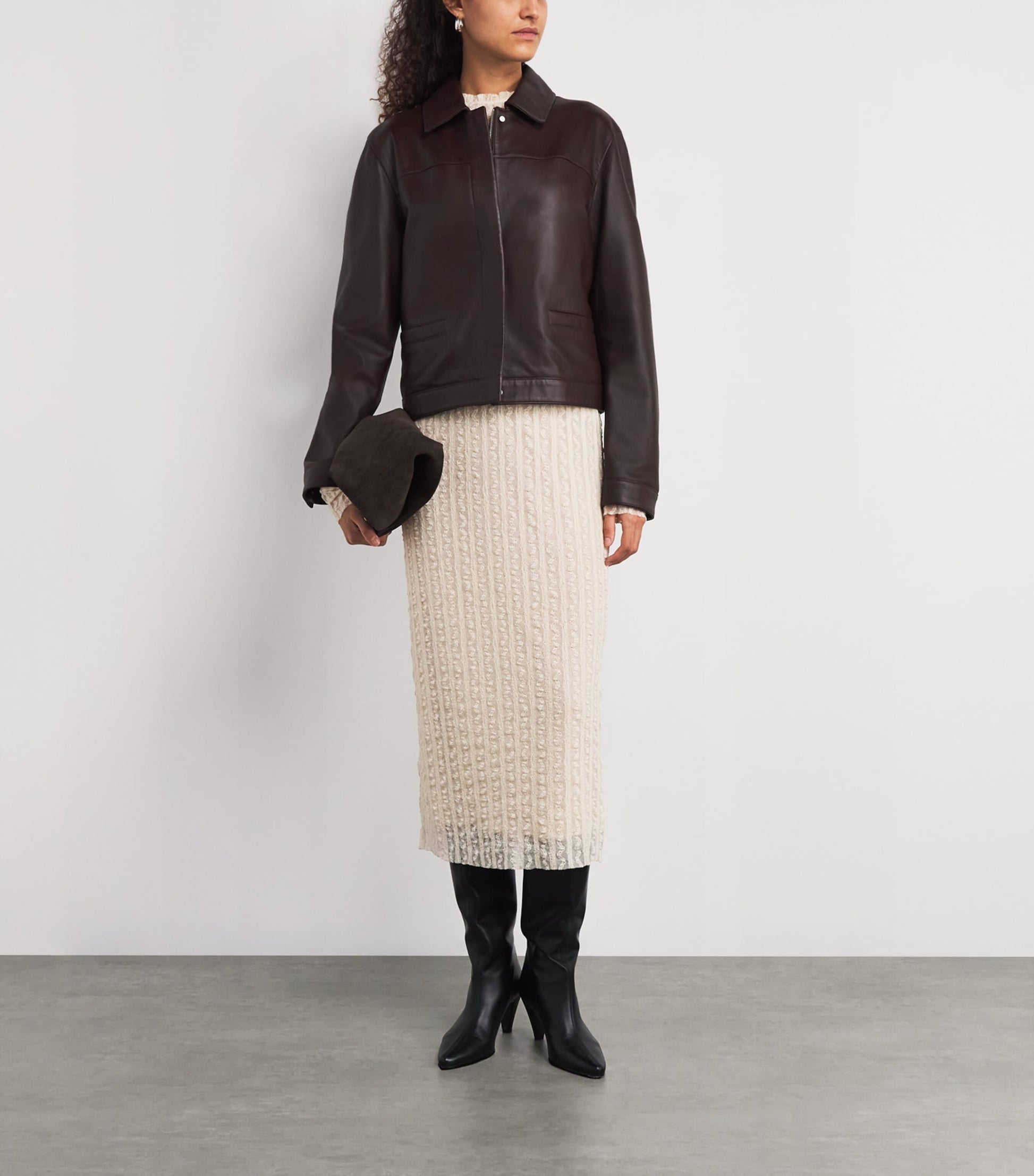 MAX&Co. White Lace Midi Skirt