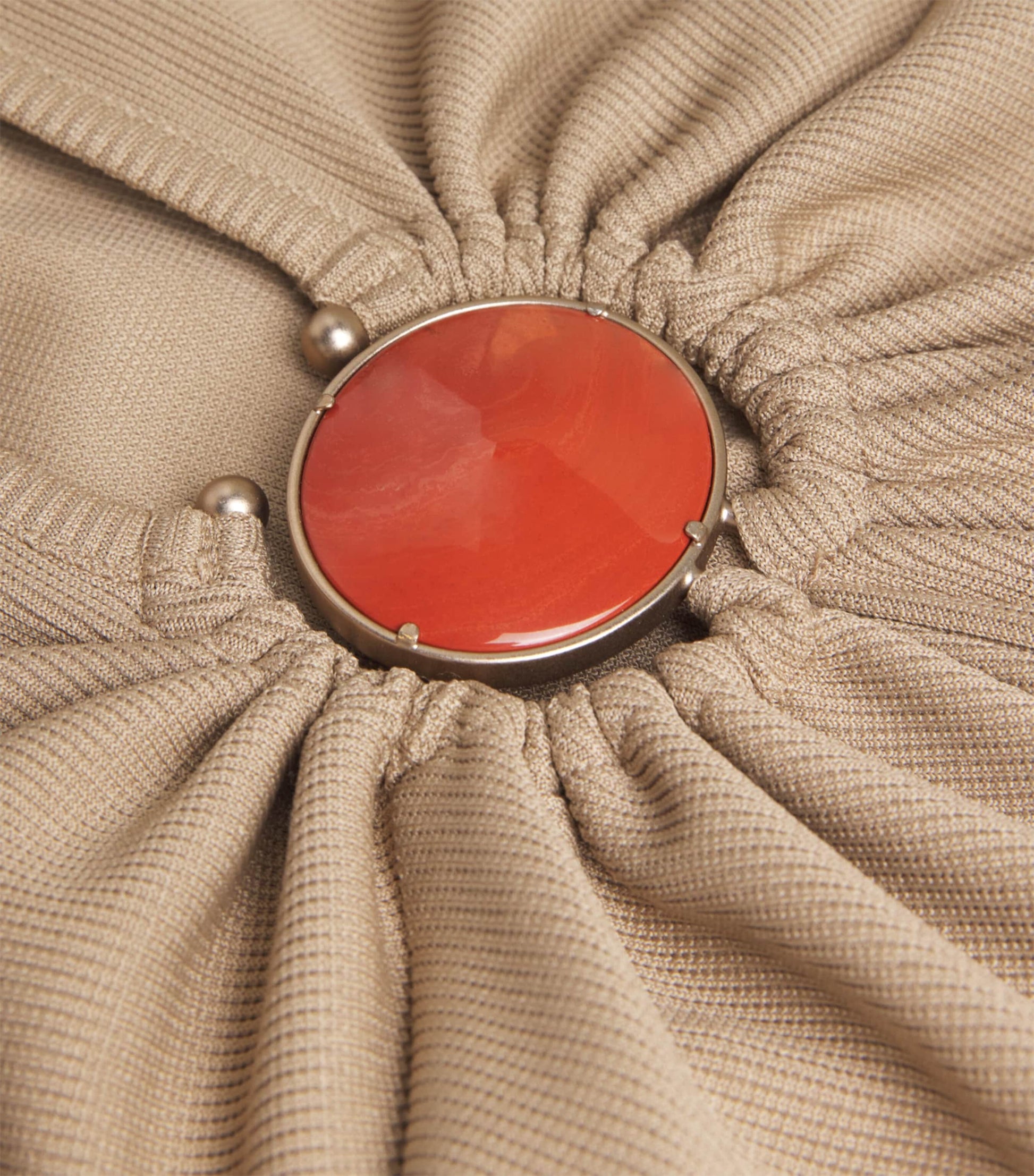 Mineral Stone-Detail Cut-Out Maxi Dress SAND