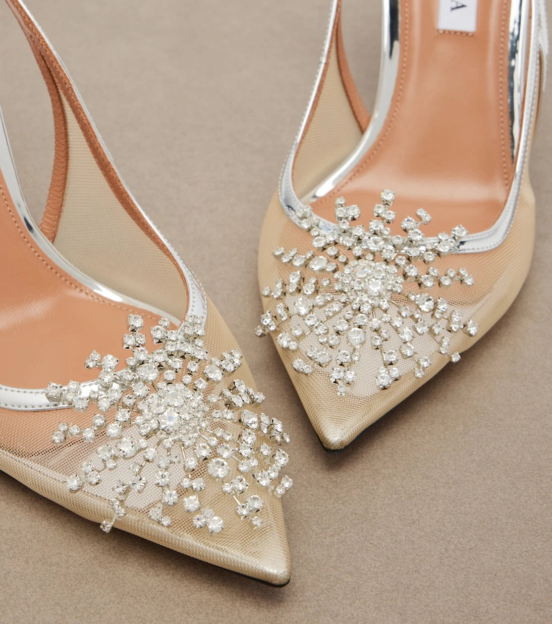 Aquazzura - Crystal Firework slingback pumps