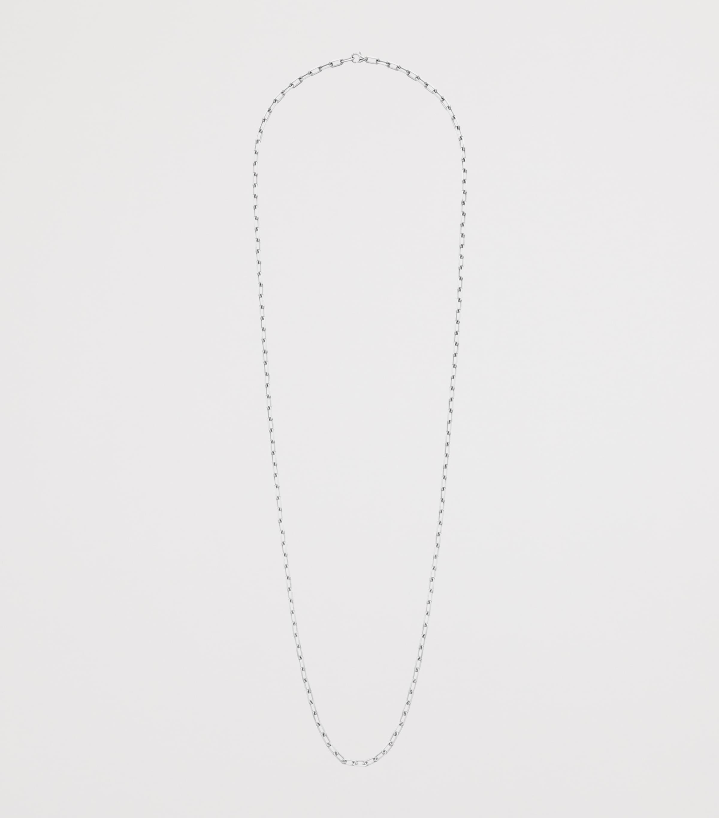 Small White Gold Santos de Cartier Long Chain Necklace