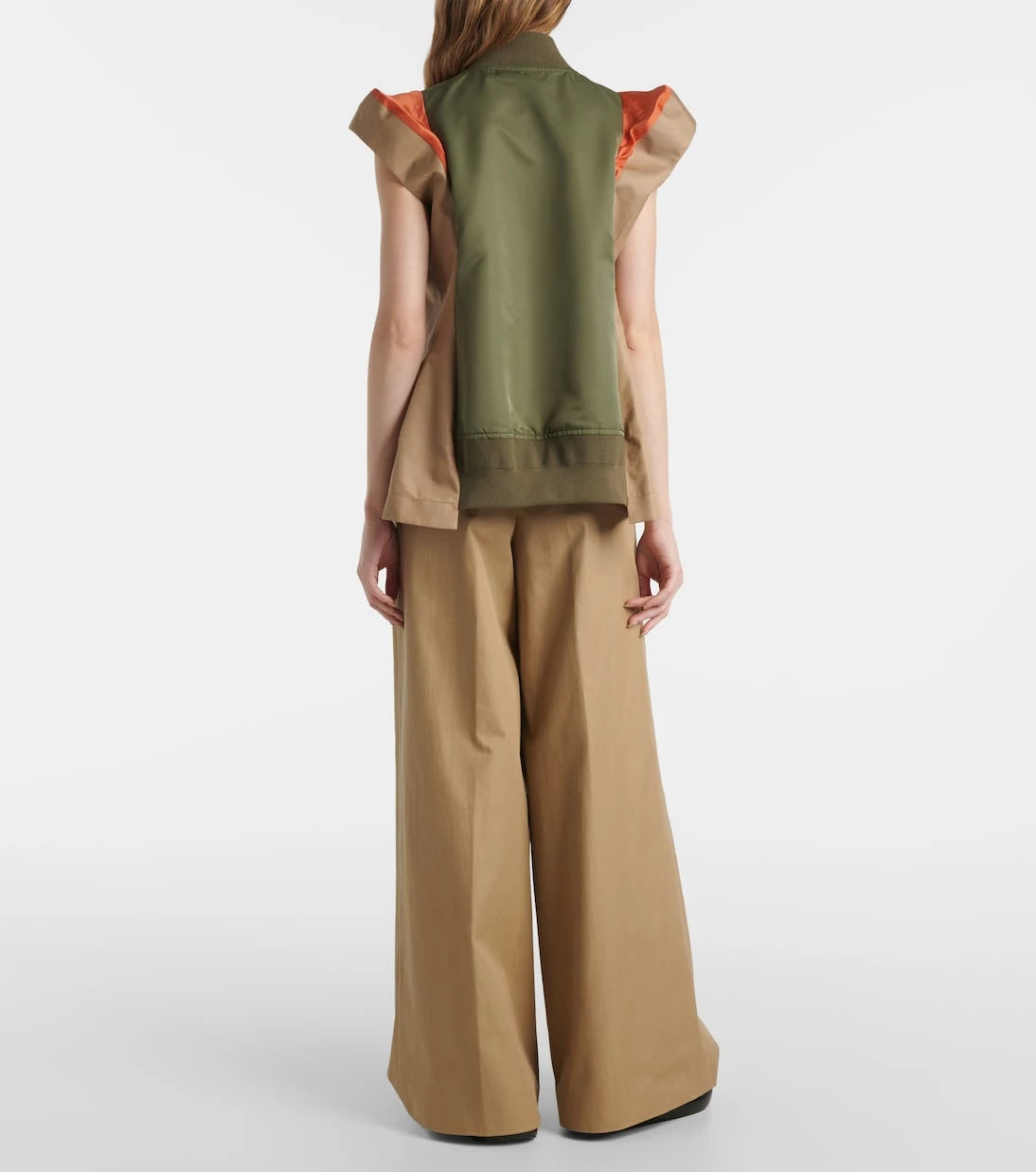 Sacai - Paneled twill and gabardine vest