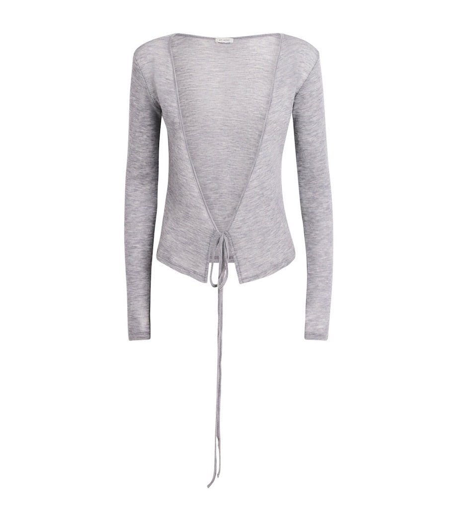 St. Agni Merino Wool Wrap Top