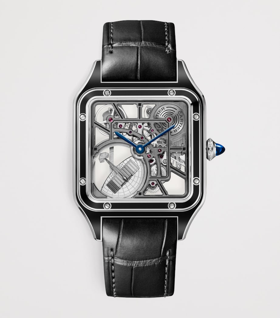 Large Steel Santos-Dumont Skeleton Watch 43.5mm
