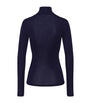 Navy Woolen Silk Roll-Neck Top