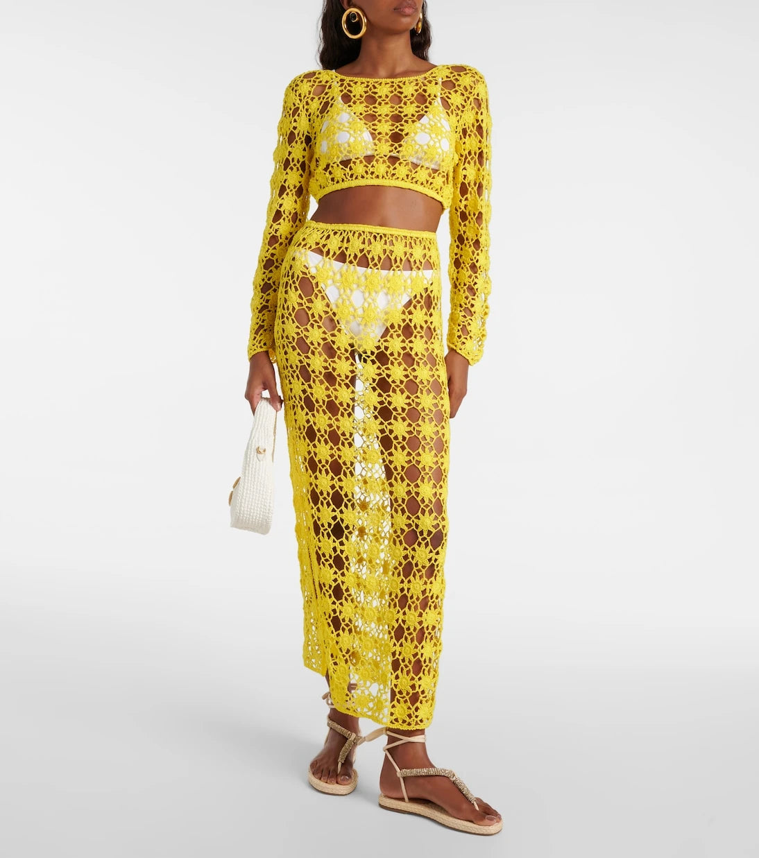 Anna Kosturova - Bella crochet cotton maxi skirt