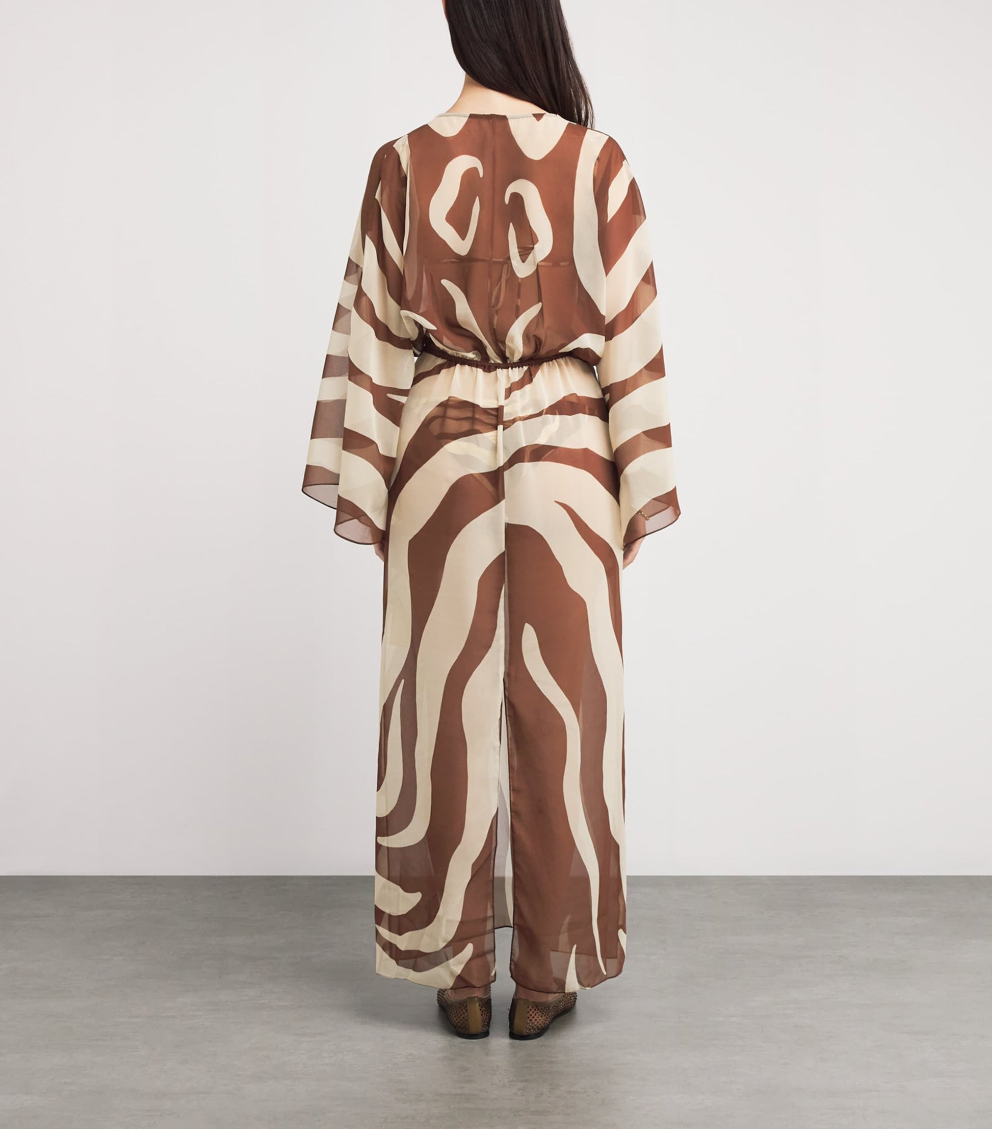 Johanna Ortiz Brown Printed Spiritual Healers Kaftan Maxi Dress