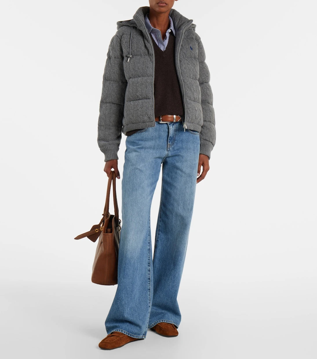 Polo Ralph Lauren - Cable-knit wool and cashmere puffer jacket