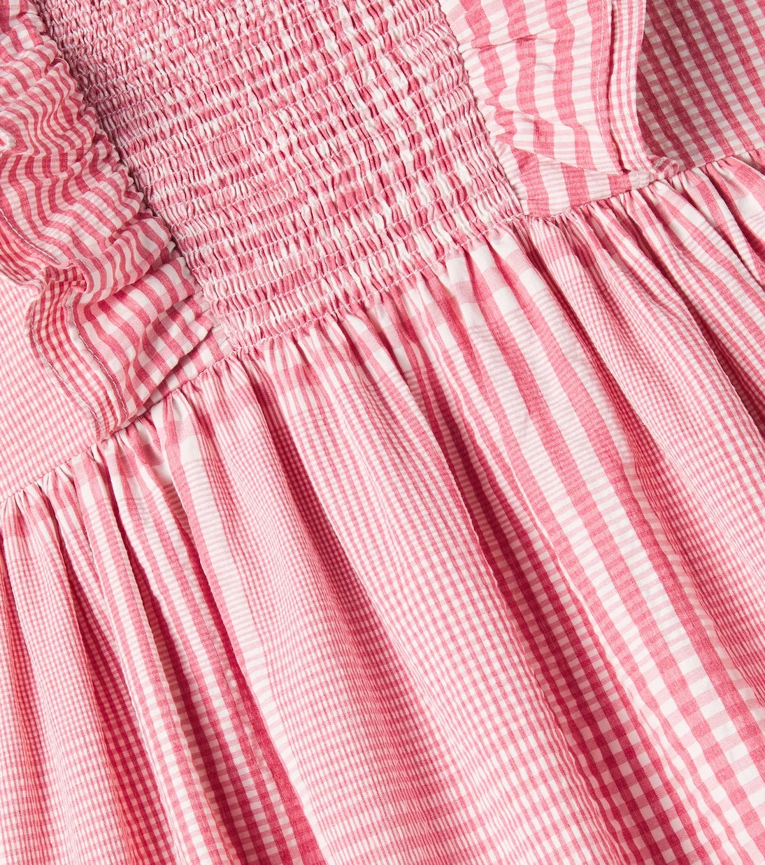 Tartine et Chocolat - Checked ruffled shirred dress