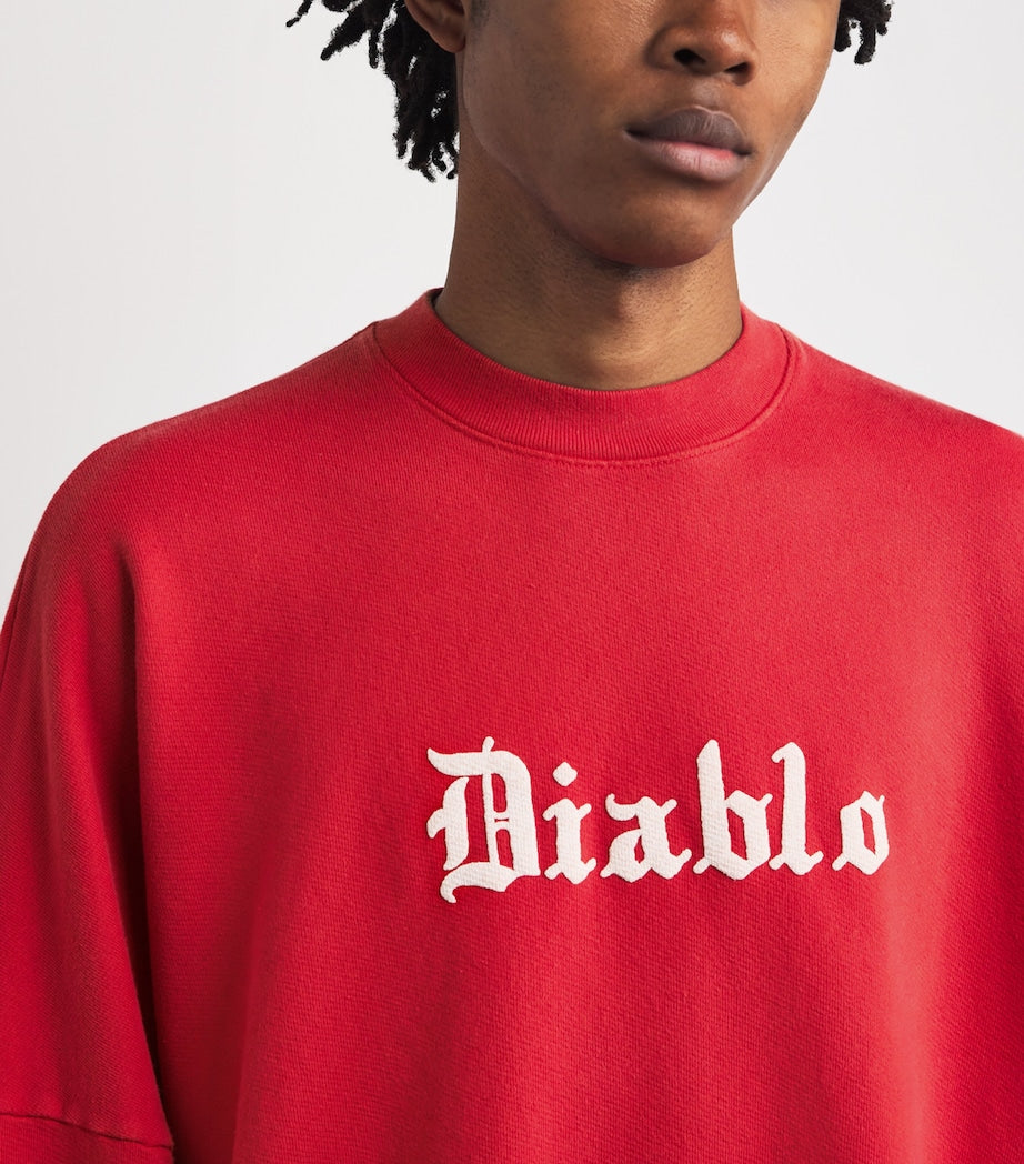 Red Cotton Diablo Hooligan Sweatshirt