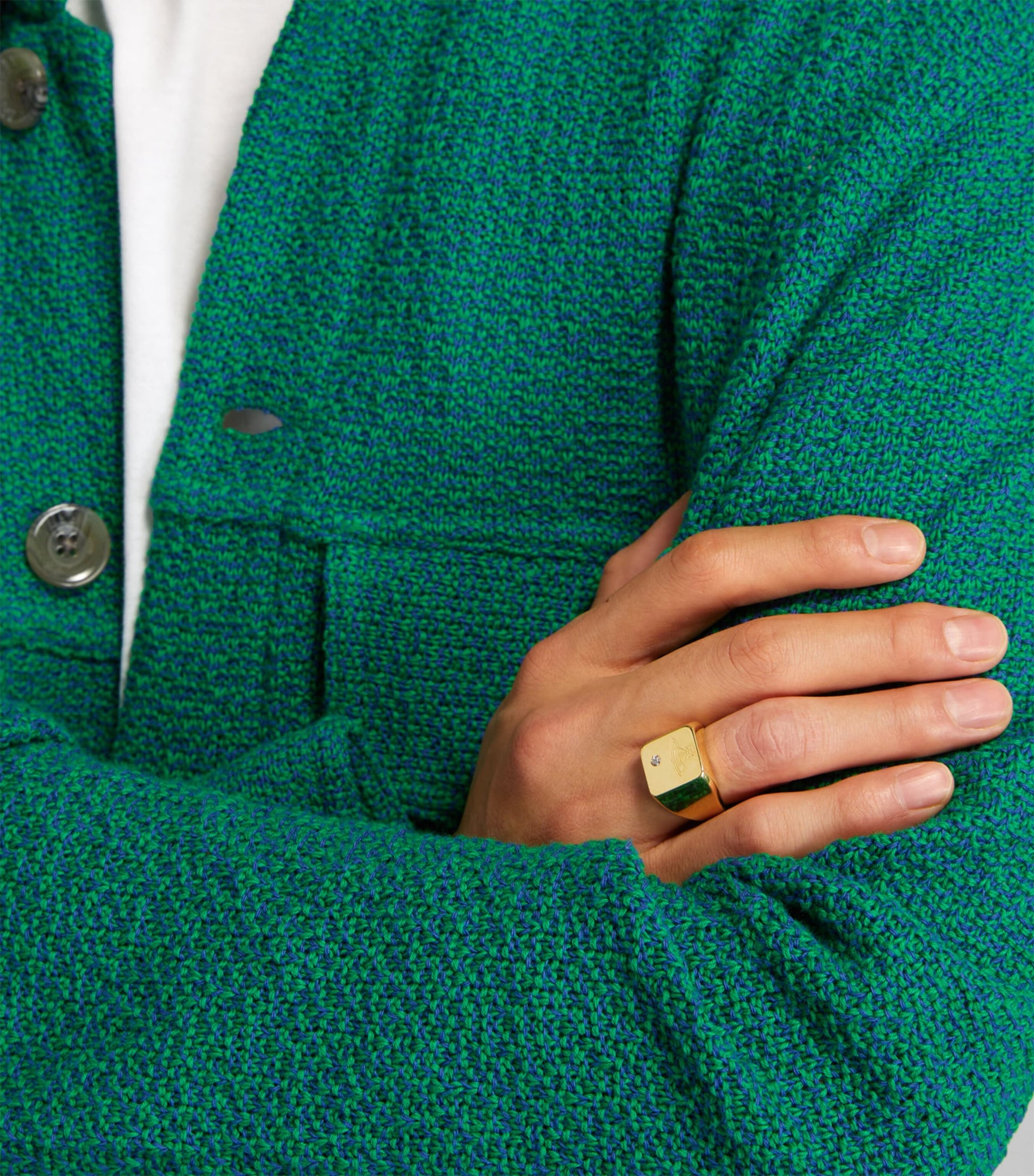 Vivienne Westwood Sterling Silver and Crystal Carlo Orb Signet Ring