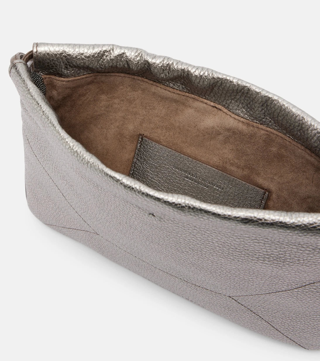 Brunello Cucinelli - Monili Small metallic leather crossbody bag
