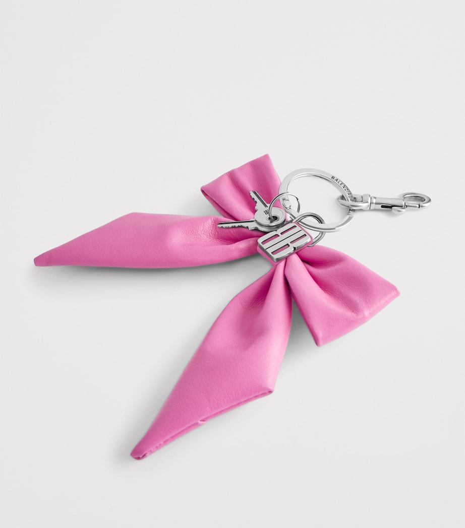 Purple Leather Clémence Bow Keyring