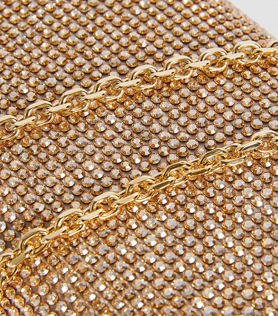 Satin Crystal-Embellished Perry Clutch Bag