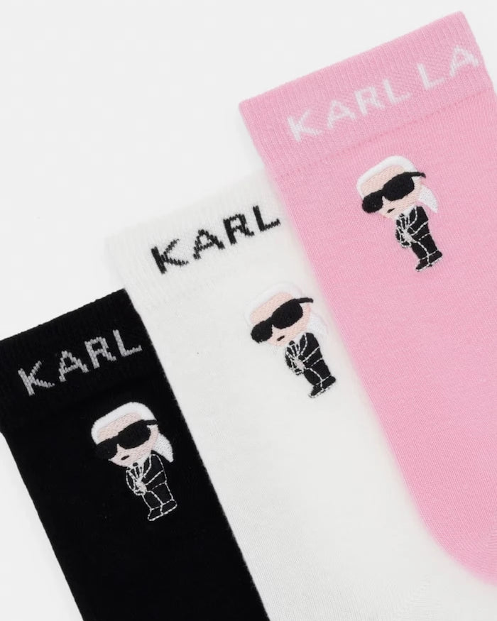 Karl Lagerfeld чорапи дамски с памук K/IKON 3 броя