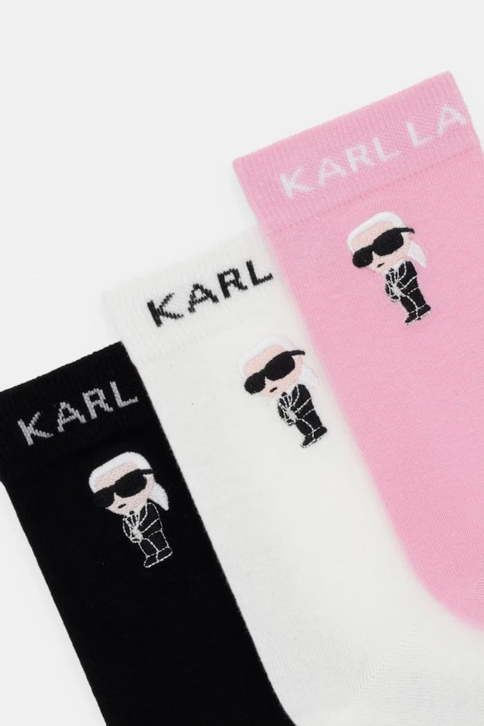 Karl Lagerfeld чорапи дамски с памук K/IKON 3 броя