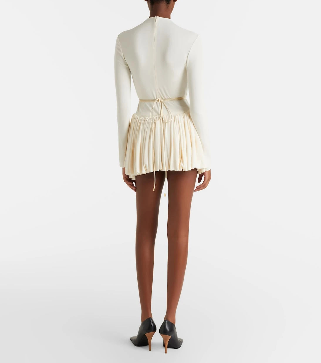 Alaïa - فستان قصير من الجيرسيه المزموم