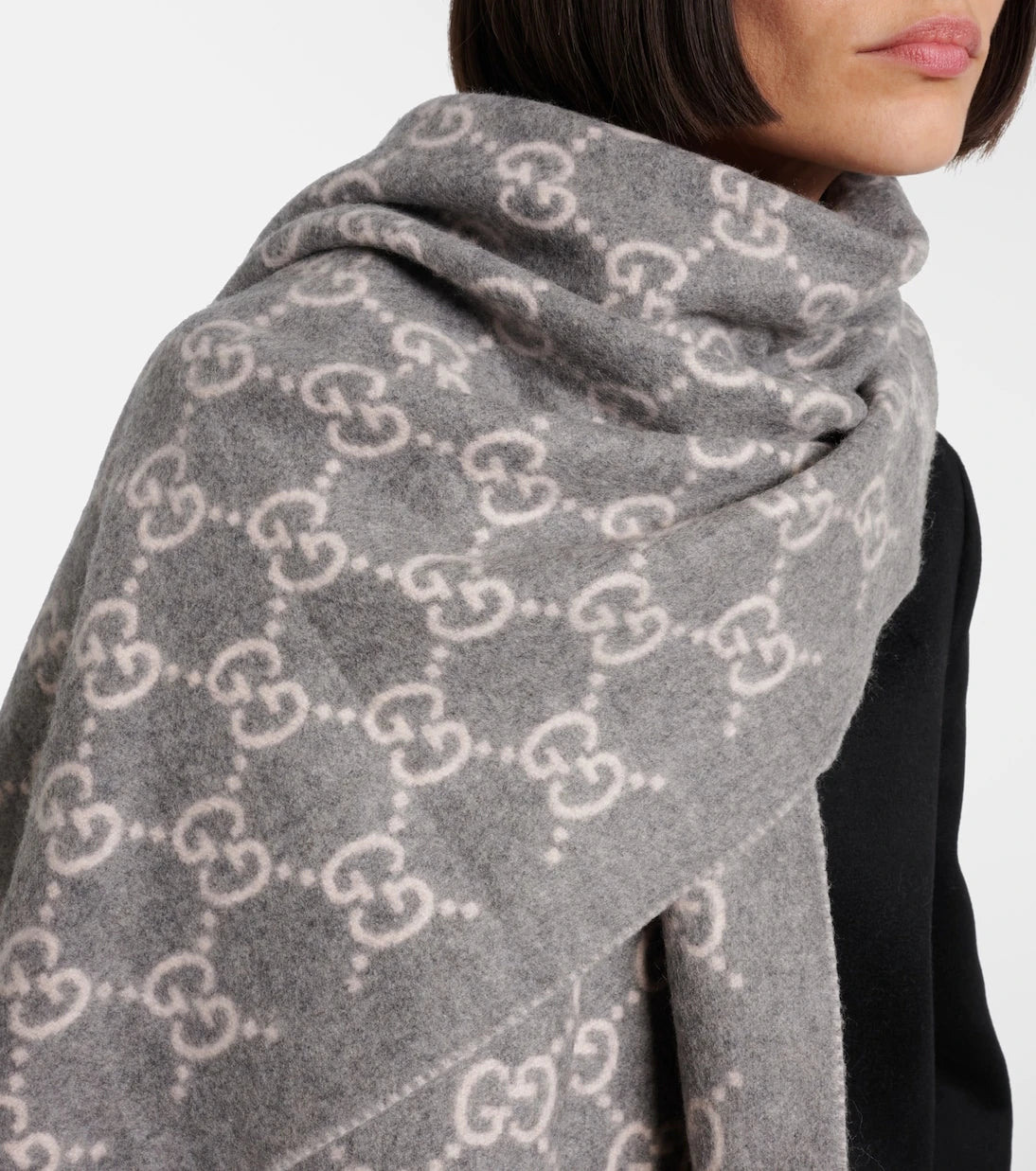 Gucci - GG fringed cashmere scarf