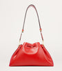 Red Medium Leather Cinch Bucket Bag