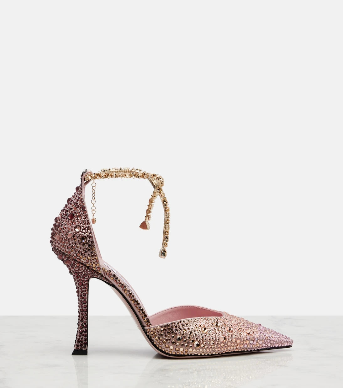 Jimmy Choo - Stevie 100 crystal-embellished satin pumps