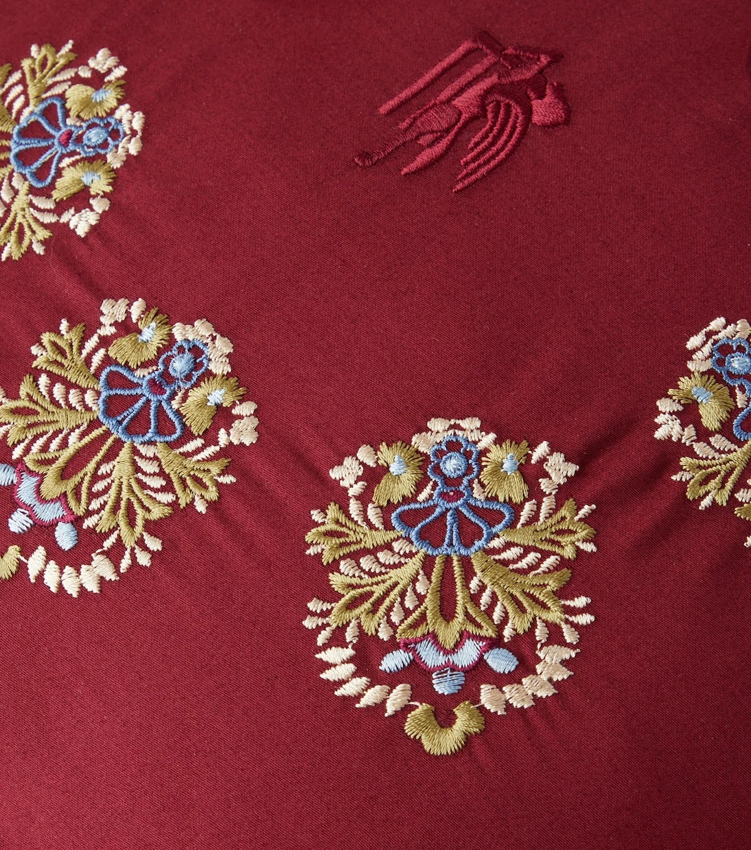 Etro - Embroidered cotton satin cushion