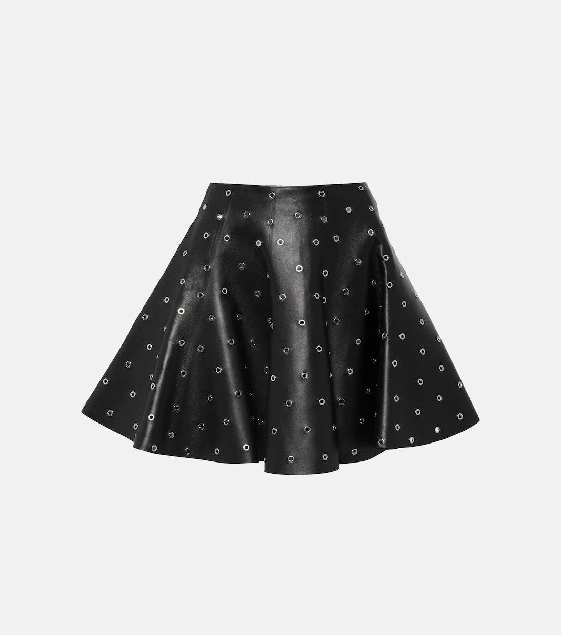 Alaïa - تنورة قصيرة جلدية مزينة بفتحات