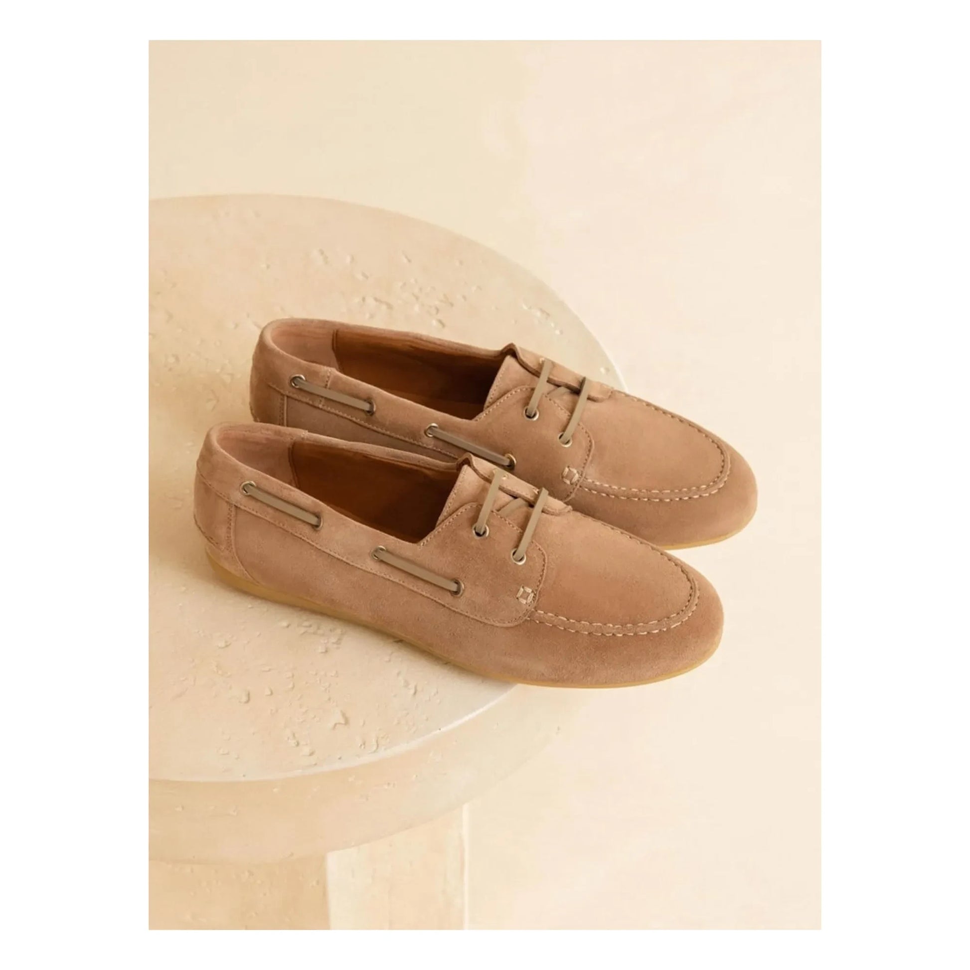Bobbies - Betsy Suede Boat Shoes | Beige