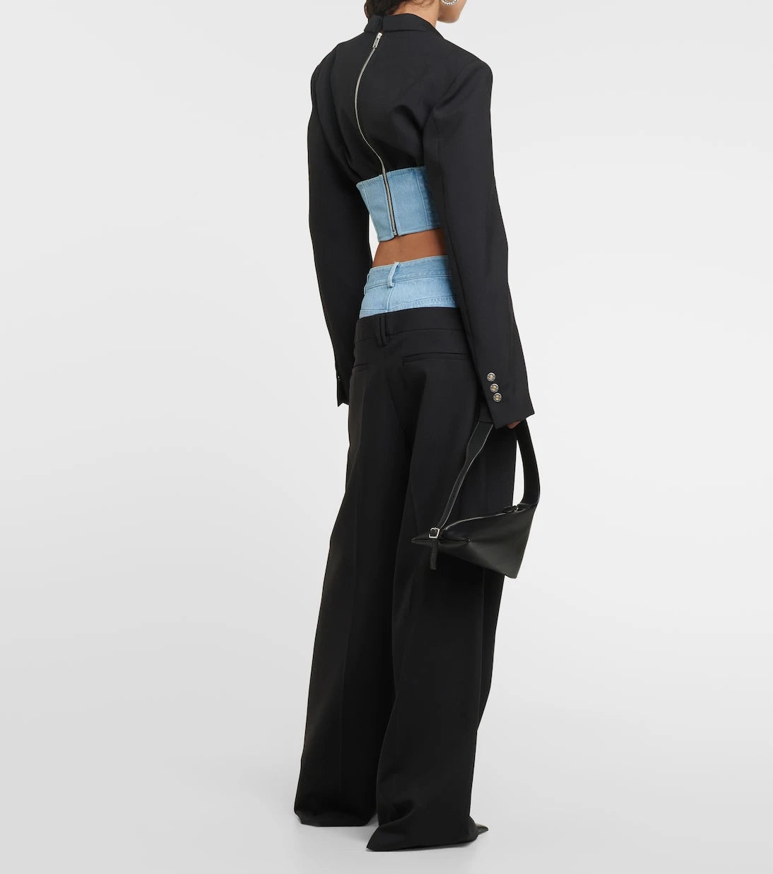 Dion Lee - Wool and denim bustier blazer