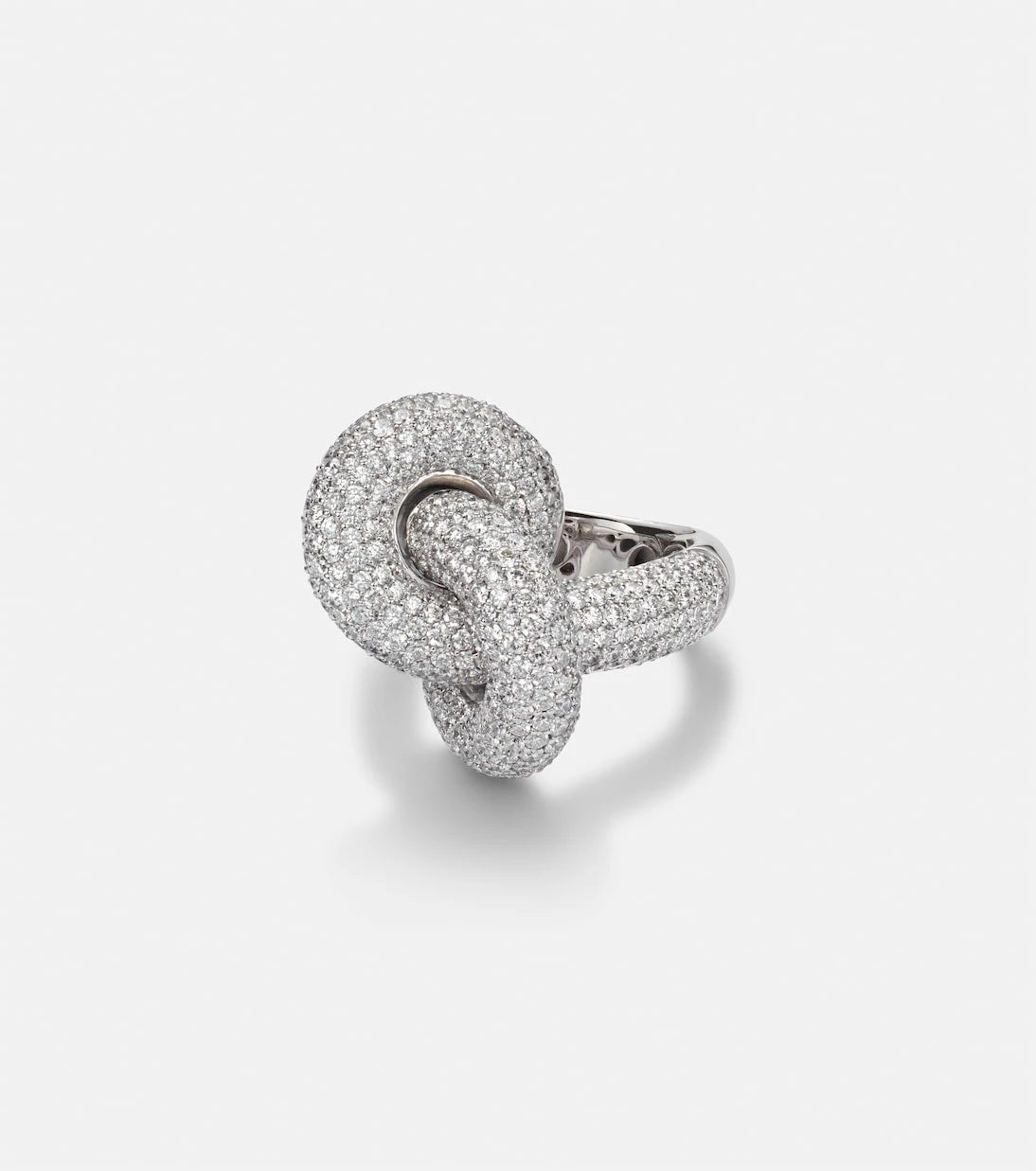 Engelbert - Legacy Knot Big 18kt white gold ring with diamonds