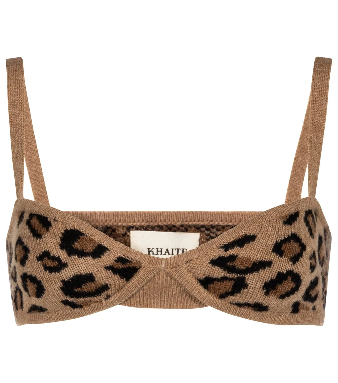 Khaite - Eda cheetah-print cashmere bralette