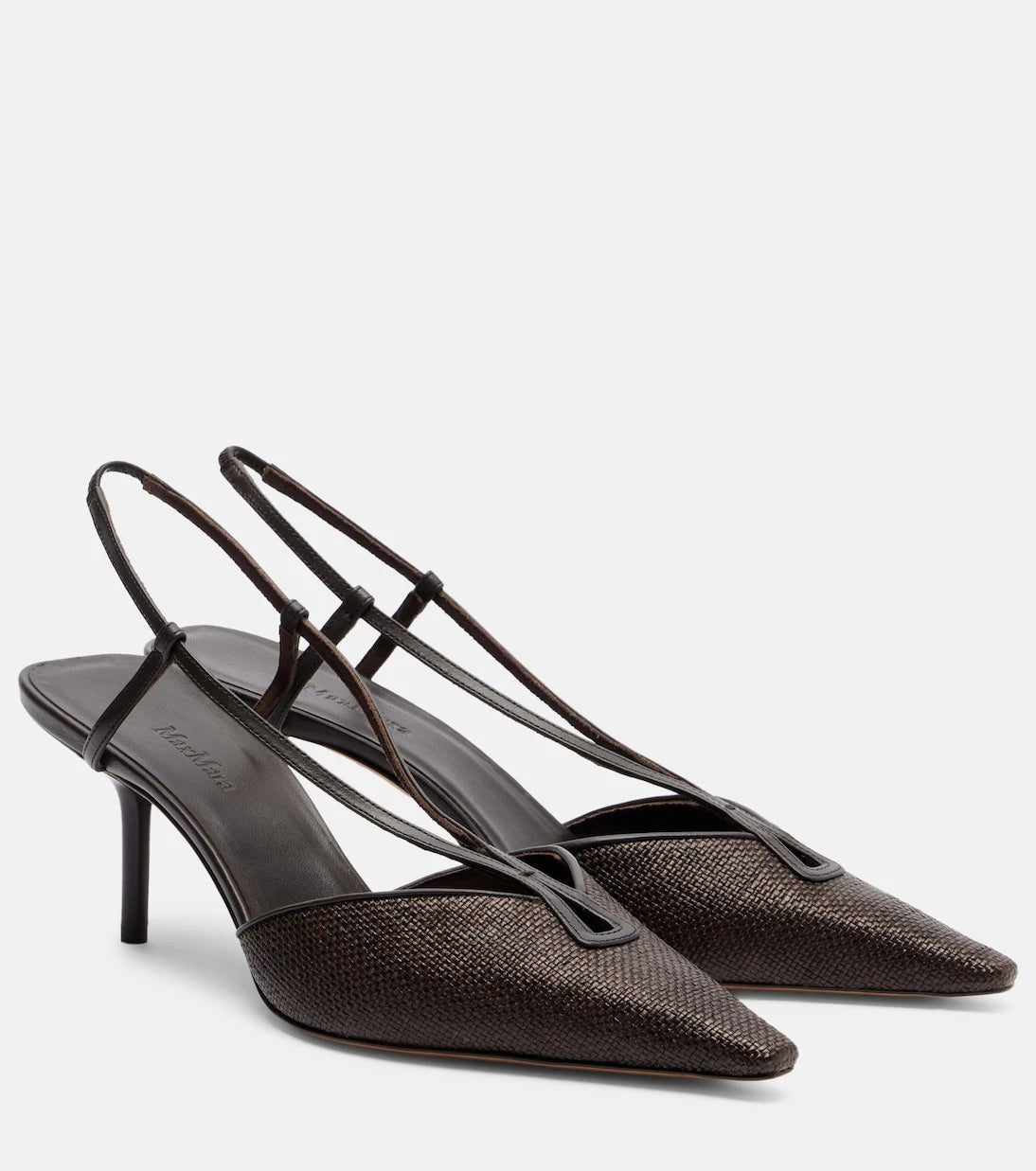 Max Mara - Raffia slingback pumps