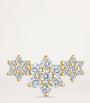 Maria Tash Yellow Gold Three Flower Garland Diamond Threaded Stud Earring