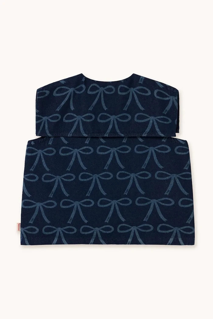 Детска блуза от деним Tinycottons BOWS BLOUSE