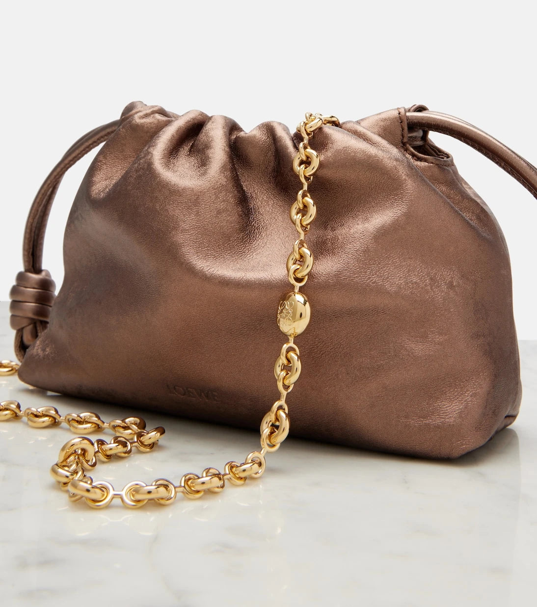 Loewe - Flamenco Mini metallic leather clutch