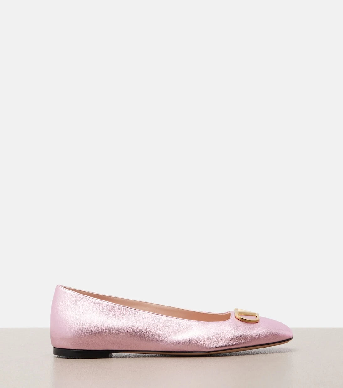 Valentino Garavani - VLogo metallic leather ballet flats